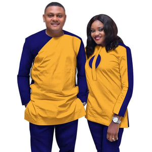 Couples African Dashiki Suit Set – Bold Wax Print Outfits C250102