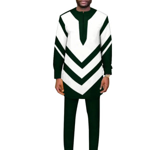 Men's African Dashiki Shirt and Trousers Set – Ankara Elegance M250117