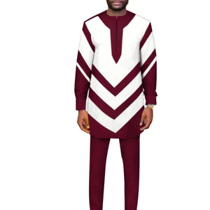 Men's African Dashiki Shirt and Trousers Set – Ankara Elegance M250117