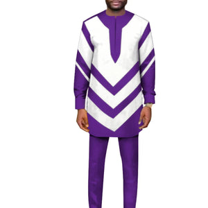 Men's African Dashiki Shirt and Trousers Set – Ankara Elegance M250117