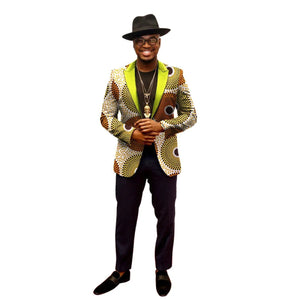 Men’s African Print Dashiki Jacket – Vibrant Long Sleeve Blazer M250107