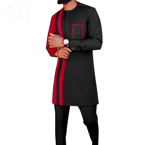 Men’s Dashiki Two-Piece Suit – Tribal Print Shirt & Pants Set M250203