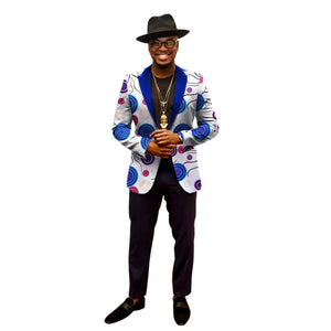 Men’s African Print Dashiki Jacket – Vibrant Long Sleeve Blazer M250107