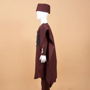 Boys' African Print 3-Piece Set – Shirt, Pants & Hat K250115