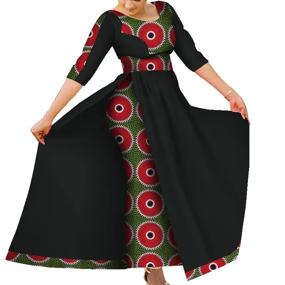 Elegant Ankara Slim Fit African Dress for Parties & Weddings W250183 Afrinspiration Elegant Ankara Slim Fit African Dress for Parties & Weddings W250183 Afrinspiration