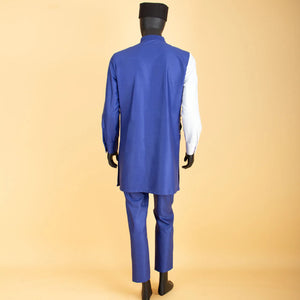 Bazin Riche 3-Piece African Men's Set – Shirt, Pants & Hat M250199