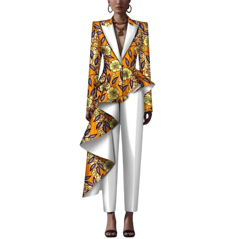 African Dashiki Print Pant Suit Set for Women W250182