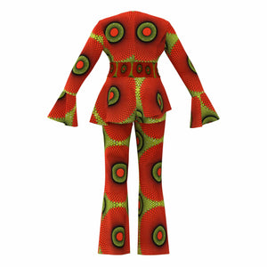Bold African Print Blazer & Wide Leg Pants Set for Women W250214