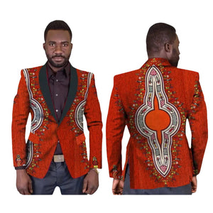 Men's African Dashiki Print Single Button Blazer Jacket M250120