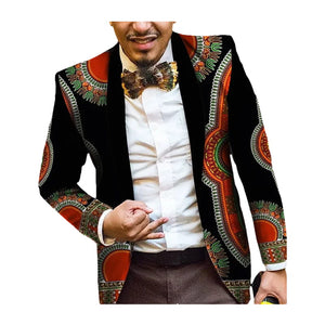 Men’s Ankara Print Blazer – Vibrant African Slim Fit Jacket M250134
