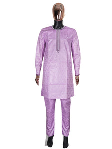 Elegant African Agbada Dashiki Formal 3-Piece Suit for Men M250223