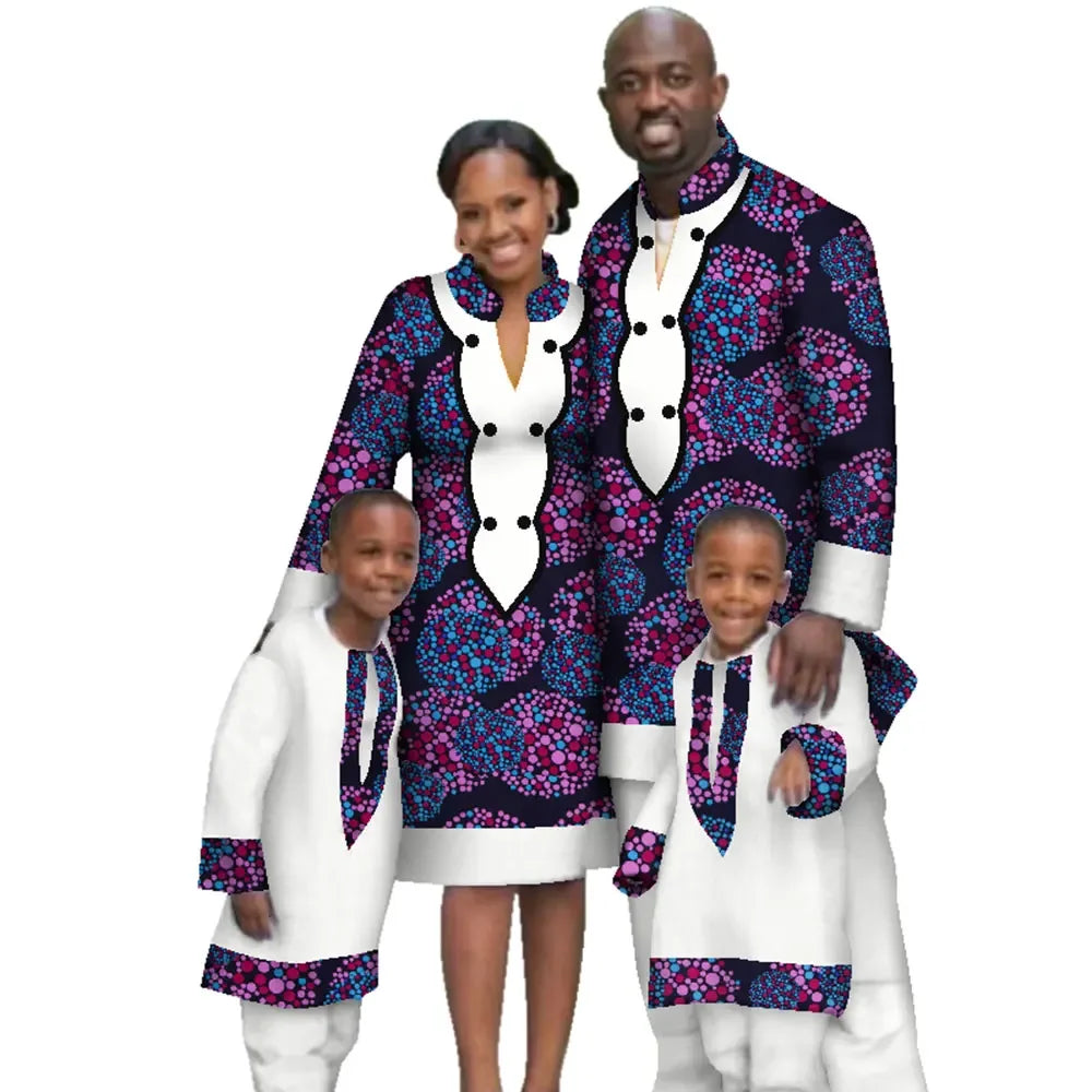 white christmas dresses African Family Matching Outfits – Ankara Print Dress & Set F250232 –  Afrinspiration
