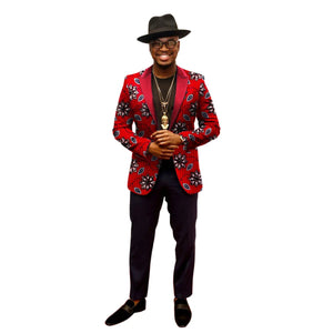 Men’s African Print Dashiki Jacket – Vibrant Long Sleeve Blazer M250107