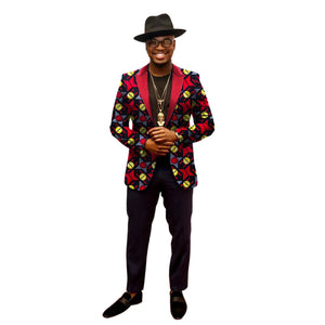 Men’s African Print Dashiki Jacket – Vibrant Long Sleeve Blazer M250107