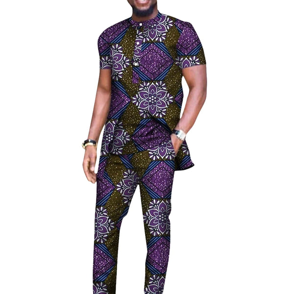 Elegant African Dashiki 2-Piece Set for Men – Long Shirt & Pants M250193
