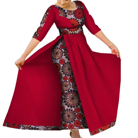 Elegant Ankara Slim Fit African Dress for Parties & Weddings W250183