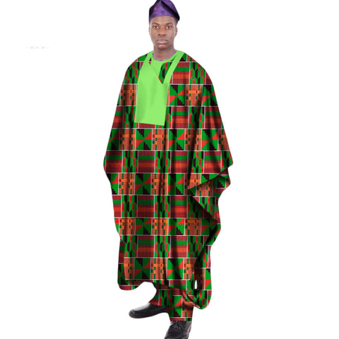 Men’s African Print Dashiki Robe Set with Hat M250130