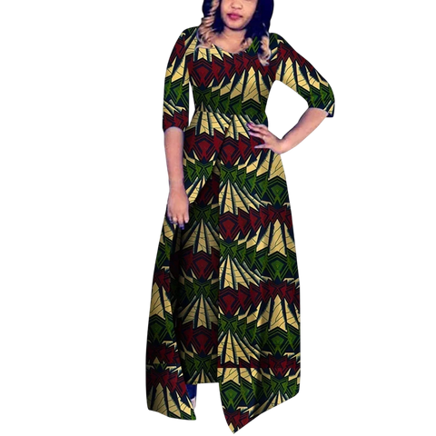 Modern African Print Half Sleeve Jumpsuit for Women W250178