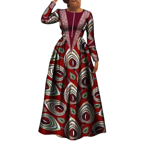 Elegant Dashiki African Print Dress for Women – Party & Wedding Style W250162