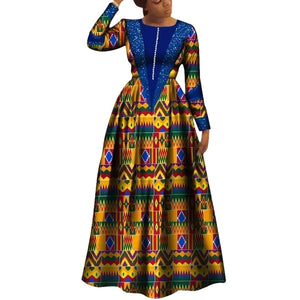 Elegant Dashiki African Print Dress for Women – Party & Wedding Style W250162