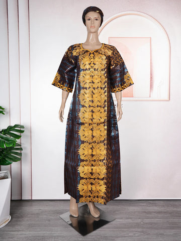 Embroidered African Party Dress – Elegant Traditional Style W250175