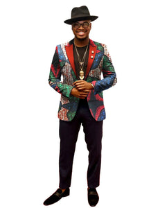 Men’s African Print Dashiki Jacket – Vibrant Long Sleeve Blazer M250107