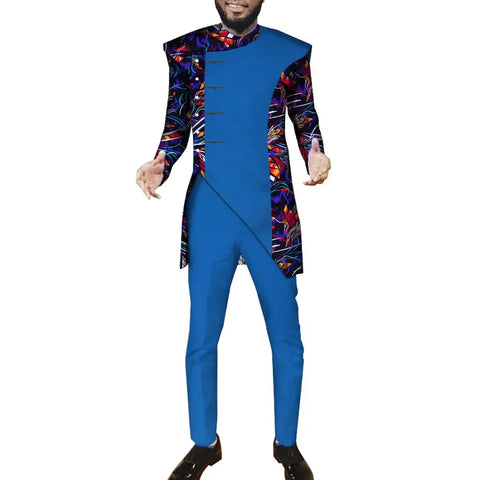 Modern African Print Suit Set for Men – Dashiki Inspired 2-Piece Outfit M250165