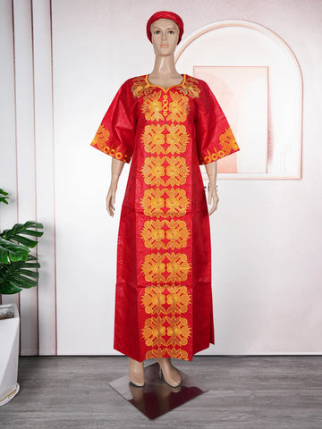 Embroidered African Party Dress – Elegant Traditional Style W250175