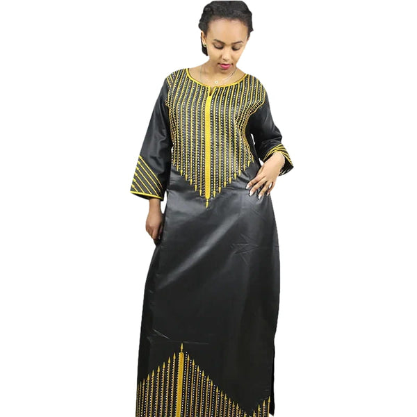 Elegant Bazin Riche Dashiki Dress – African Heritage Style W250150