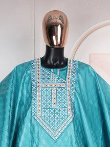 Green Bazin Dashiki Agbada Suit – African Formal Wear for Men M250221