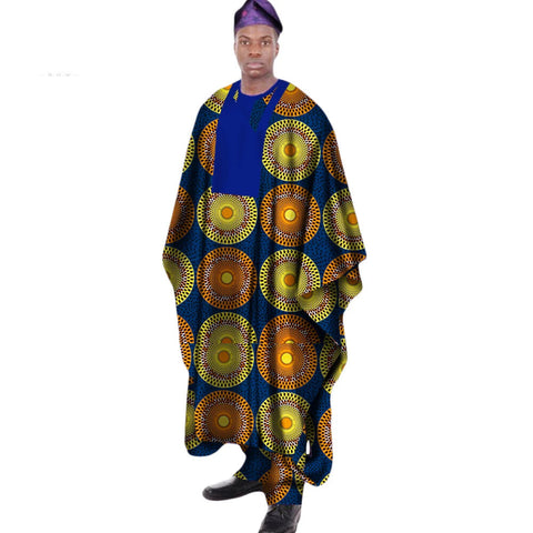 Men’s African Print Dashiki Robe Set with Hat M250130