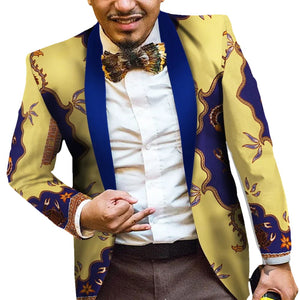 Men’s Ankara Print Blazer – Vibrant African Slim Fit Jacket M250134