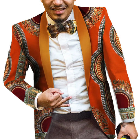 Men’s Ankara Print Blazer – Vibrant African Slim Fit Jacket M250134