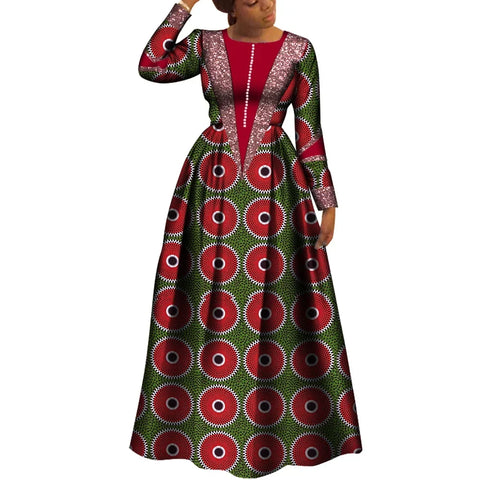 Elegant Dashiki African Print Dress for Women – Party & Wedding Style W250162