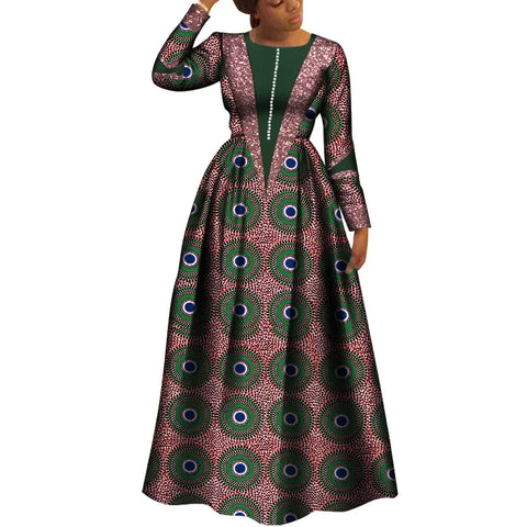 Elegant Dashiki African Print Dress for Women – Party & Wedding Style W250162