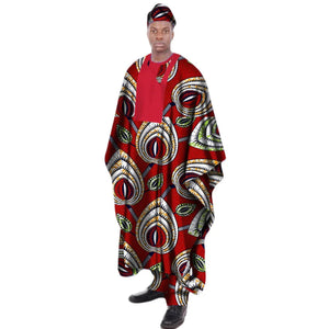 Men’s African Print Dashiki Robe Set with Hat M250130