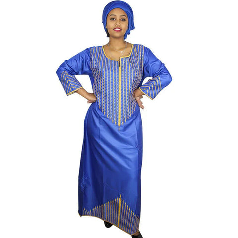 Elegant Bazin Riche Dashiki Dress – African Heritage Style W250150