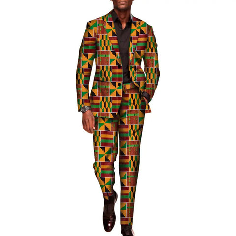 Men’s African Print 2-Piece Set – Blazer & Pants Suit M250110