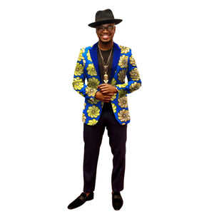 Men’s African Print Dashiki Jacket – Vibrant Long Sleeve Blazer M250107