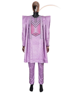 Elegant African Agbada Dashiki Formal 3-Piece Suit for Men M250223