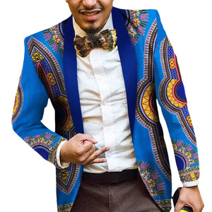 Men’s Ankara Print Blazer – Vibrant African Slim Fit Jacket M250134