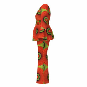 Bold African Print Blazer & Wide Leg Pants Set for Women W250214