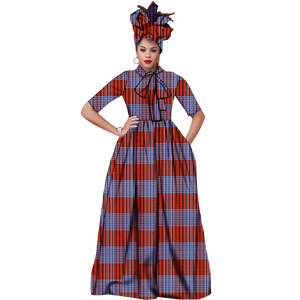 Vibrant Ankara Maxi Dress with Headwrap – African Elegance W250210