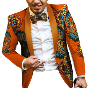 Men’s Ankara Print Blazer – Vibrant African Slim Fit Jacket M250134