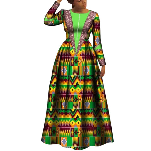Elegant Dashiki African Print Dress for Women – Party & Wedding Style W250162
