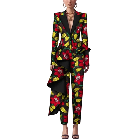 African Dashiki Print Pant Suit Set for Women W250182