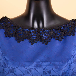 Elegant African Two-Piece Skirt Set with Flare Lace Sleeves W250113