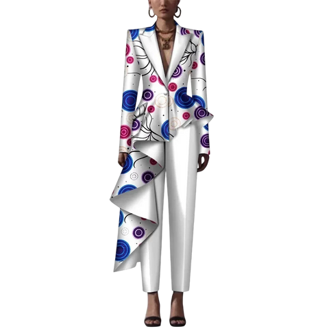 African Dashiki Print Pant Suit Set for Women W250182