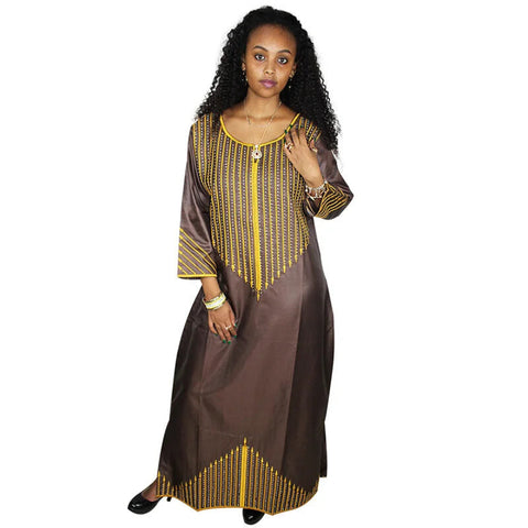 Elegant Bazin Riche Dashiki Dress – African Heritage Style W250150