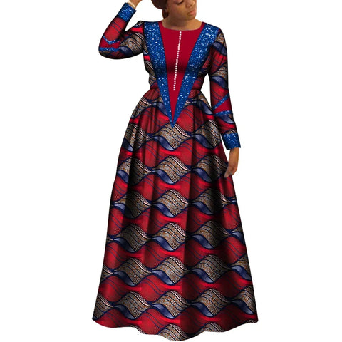 Elegant Dashiki African Print Dress for Women – Party & Wedding Style W250162